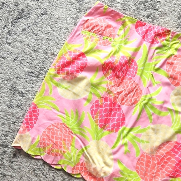 Lilly Pulitzer white label vintage pineapple print scalloped bottom skirt - Picture 1 of 11